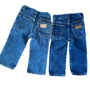 Wrangler Baby Jeans Adjustable Waist Straight Blue Denim Lot Of 2 Toddler 2T